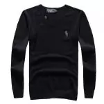 ralph lauren pulls 2019U discount hommes big pony v neck epaissir noir